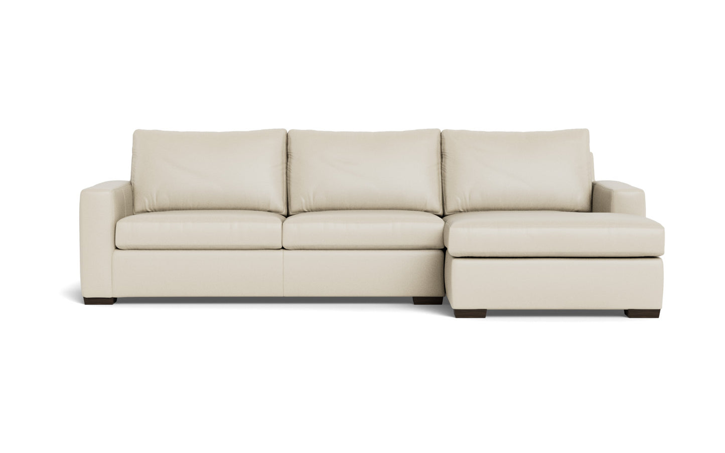 Mesa 123" Leather Right Chaise Sectional - Tribeca Cream