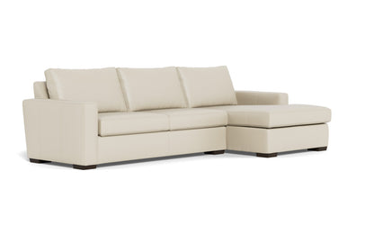 Mesa 123" Leather Right Chaise Sectional - Tribeca Cream