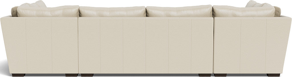 Mas Mesa 166" Deep Leather Condo U Sectional - Tribeca Cream