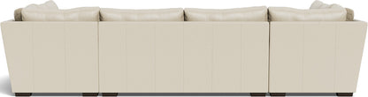 Mas Mesa 166" Deep Leather Condo U Sectional - Tribeca Cream