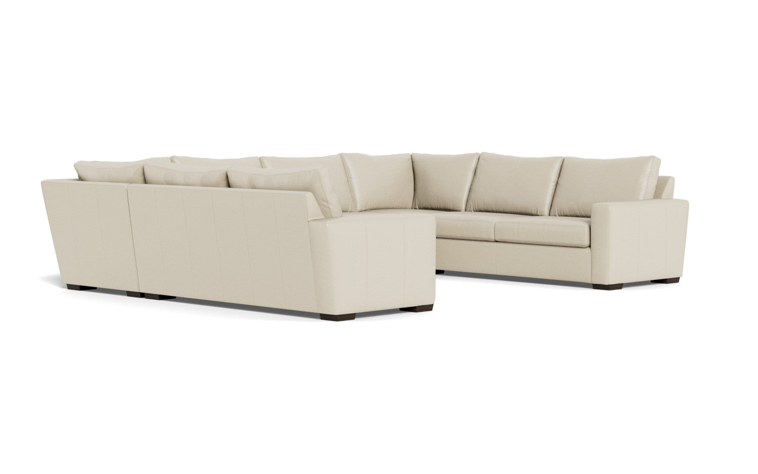 Mesa 154" Leather Condo U Sectional - Tribeca Cream