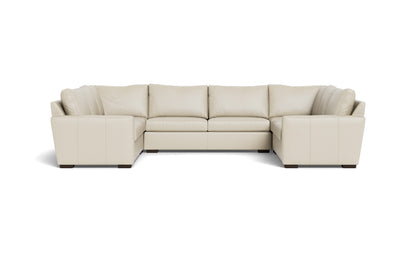 Mesa 154" Leather Condo U Sectional - Tribeca Cream