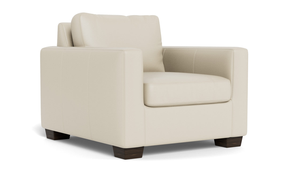 Track 36" Leather Arm Chair - Tribeca Cream