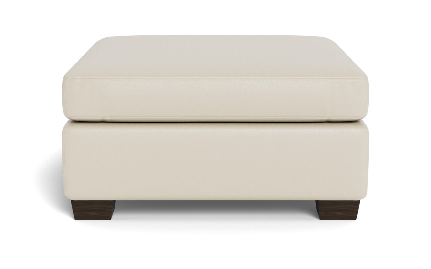 Mesa Leather Cocktail Ottoman - Tribeca Cream