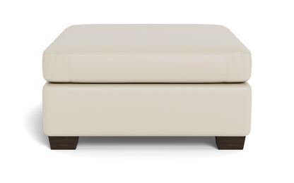 Mesa Leather Cocktail Ottoman - Tribeca Cream