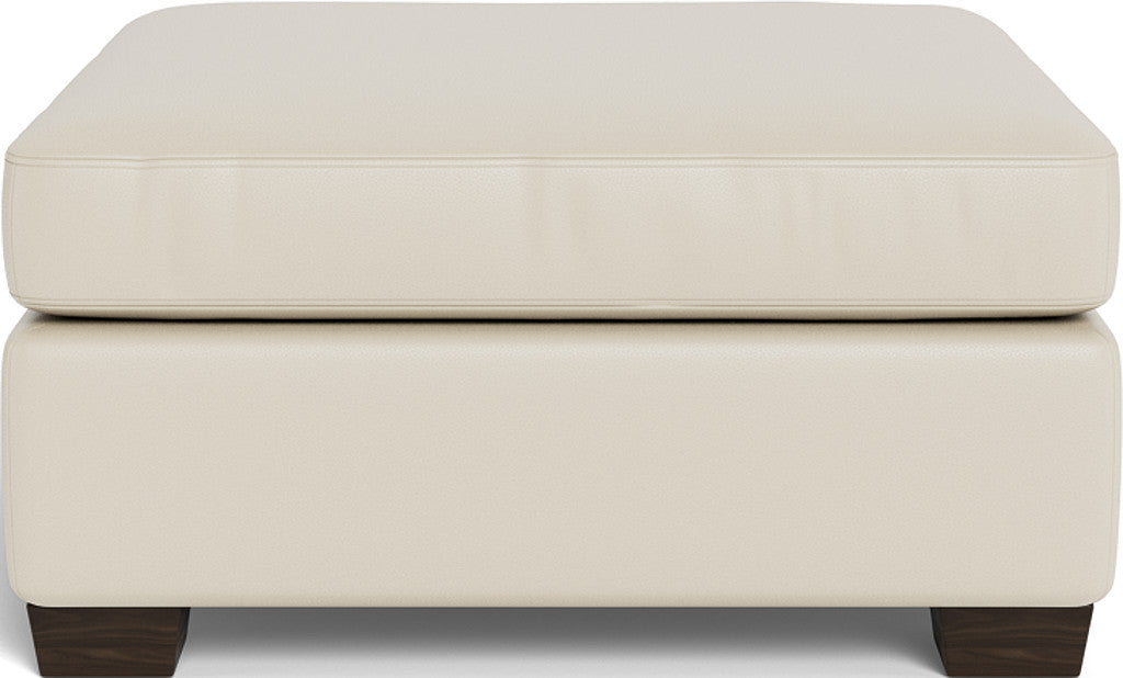 Track Leather Ottoman - Tribeca Cobalt