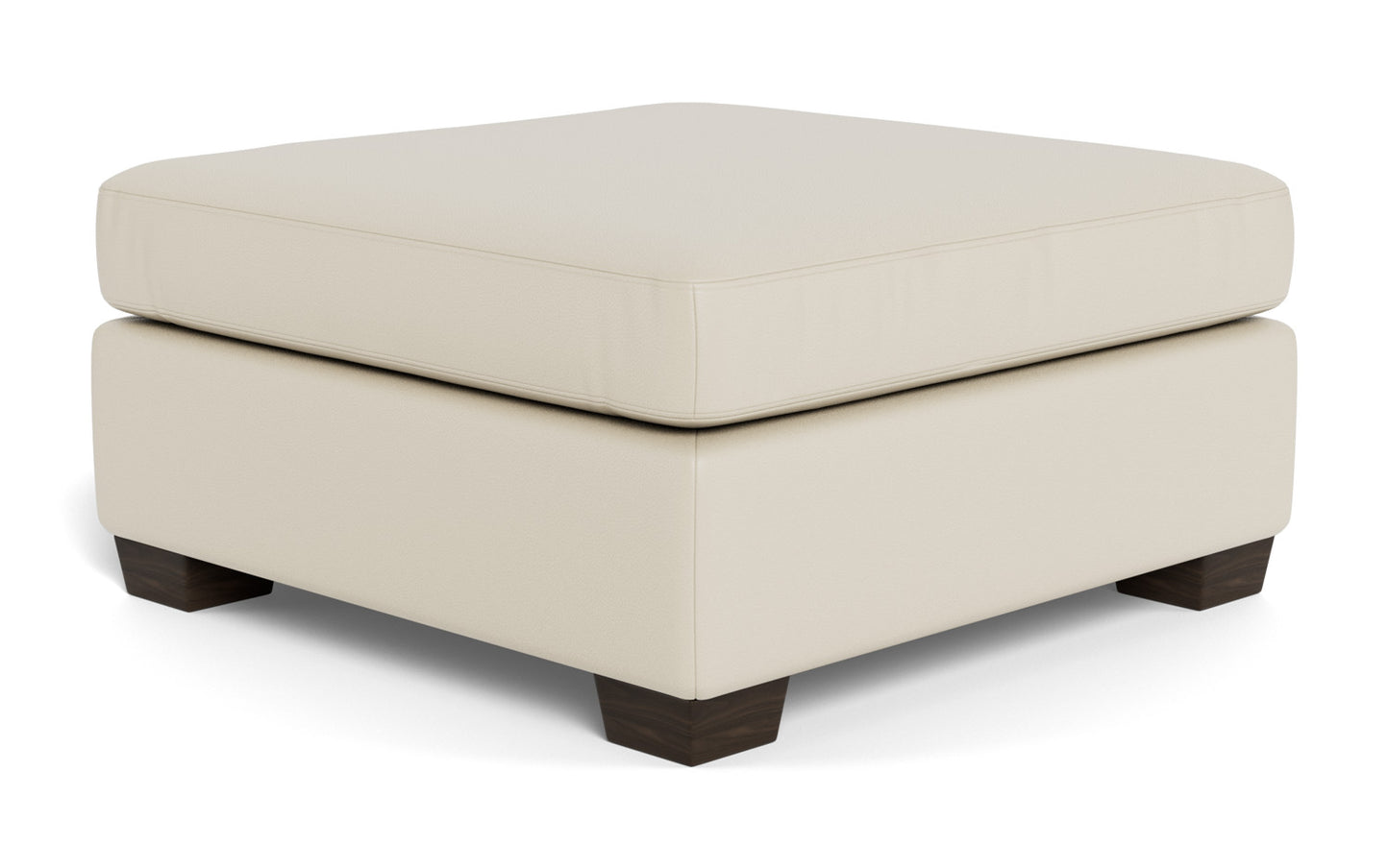 Mesa Leather Cocktail Ottoman - Tribeca Cream