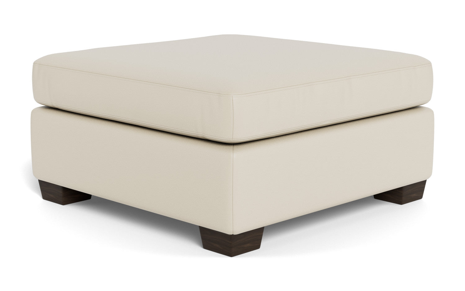 Mesa Leather Cocktail Ottoman - Tribeca Cream