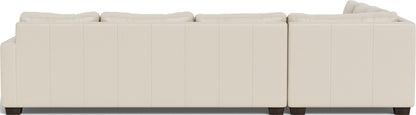 Track 121" Leather Left Corner Sectional With Raf Sleeper Sectional - Tribeca Cream