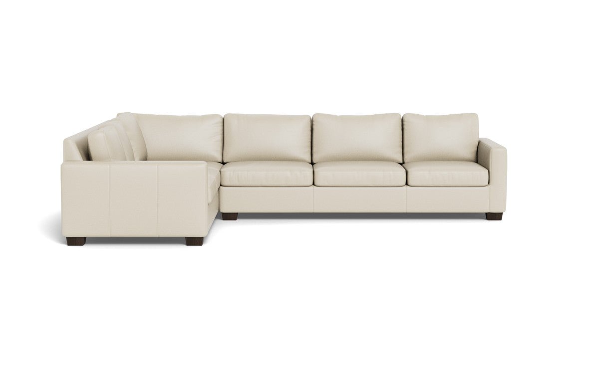 Track 121" Leather Left Corner Sectional - Tribeca Cream