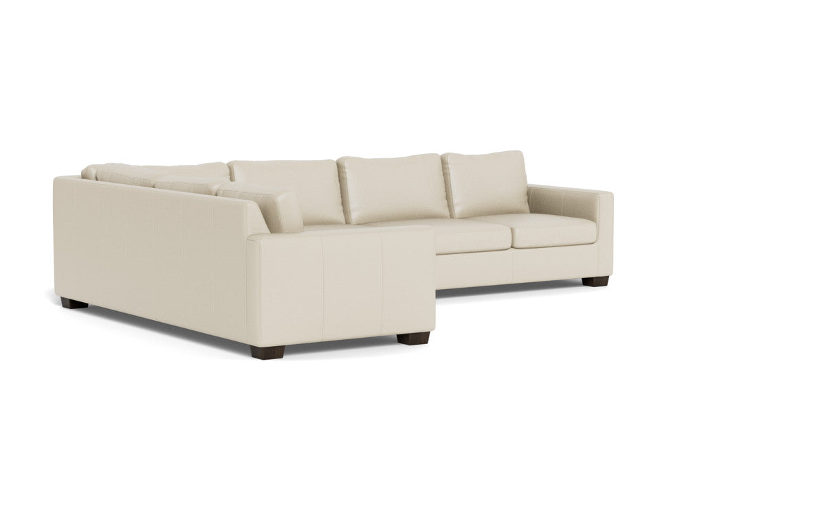 Track 121" Leather Left Corner Sectional With Raf Sleeper Sectional - Tribeca Cream