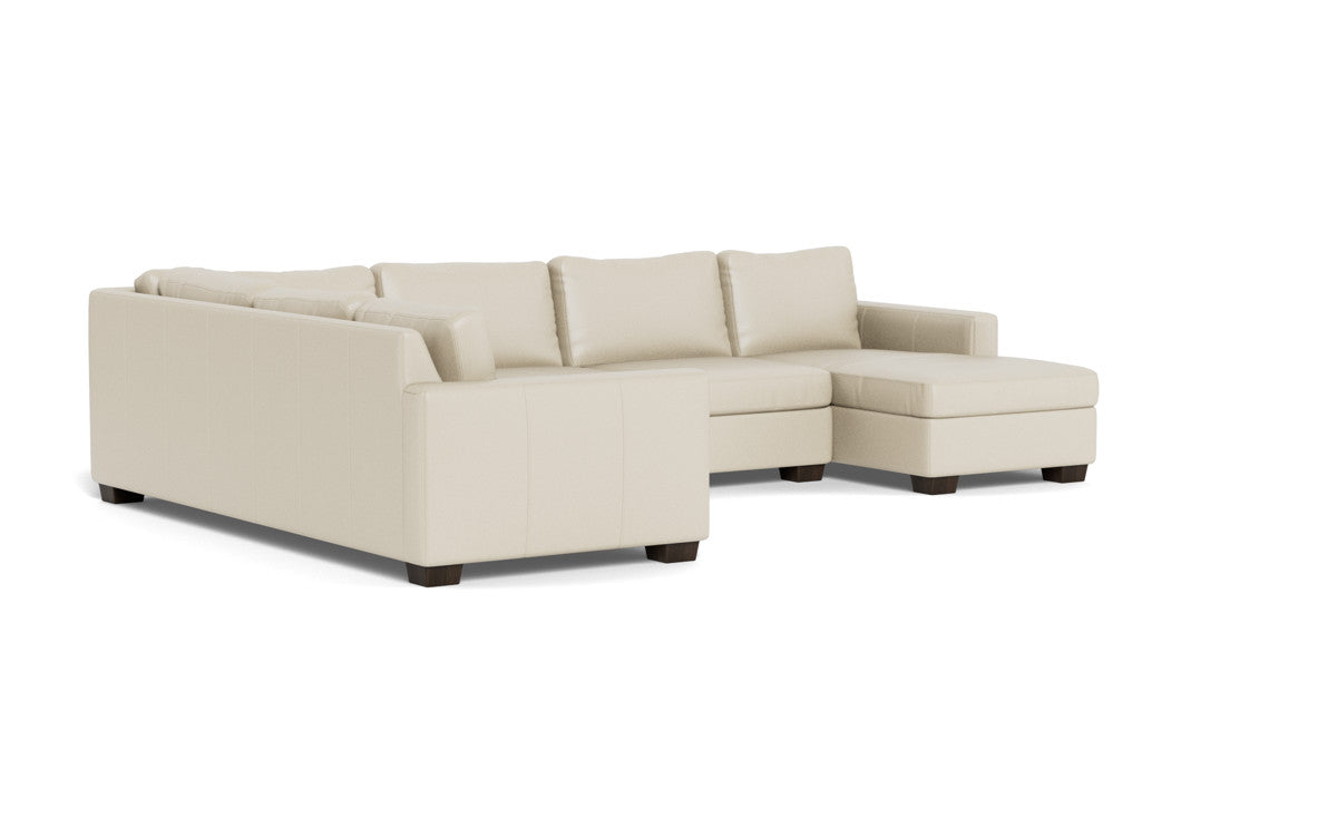Track 141" Leather Corner Sectionals w. Right Chaise - Tribeca Cream