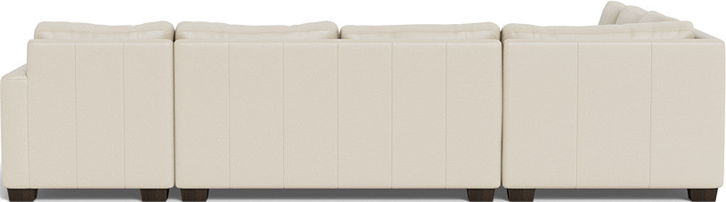 Track 141" Leather Corner Sectionals W. Full Sleeper & Right Chaise - Tribeca Cream