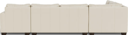 Track 141" Leather Corner Sectionals W. Full Sleeper & Right Chaise - Tribeca Cream