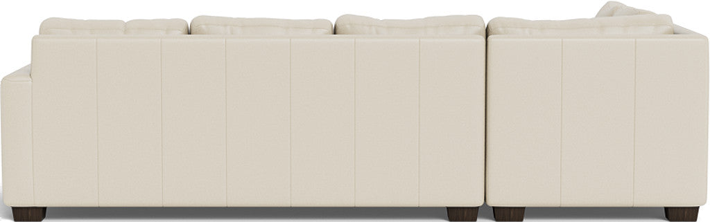 Track 121" Leather Left Chaise Sleeper Sectional - Tribeca Cream