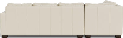 Track 121" Leather Left Chaise Sleeper Sectional - Tribeca Cream