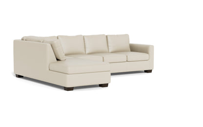 Track 121" Leather Left Chaise Sectional - Tribeca Cream
