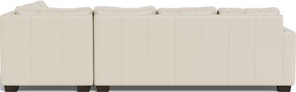 Track 121" Leather Right Chaise Sectional - Tribeca Cream