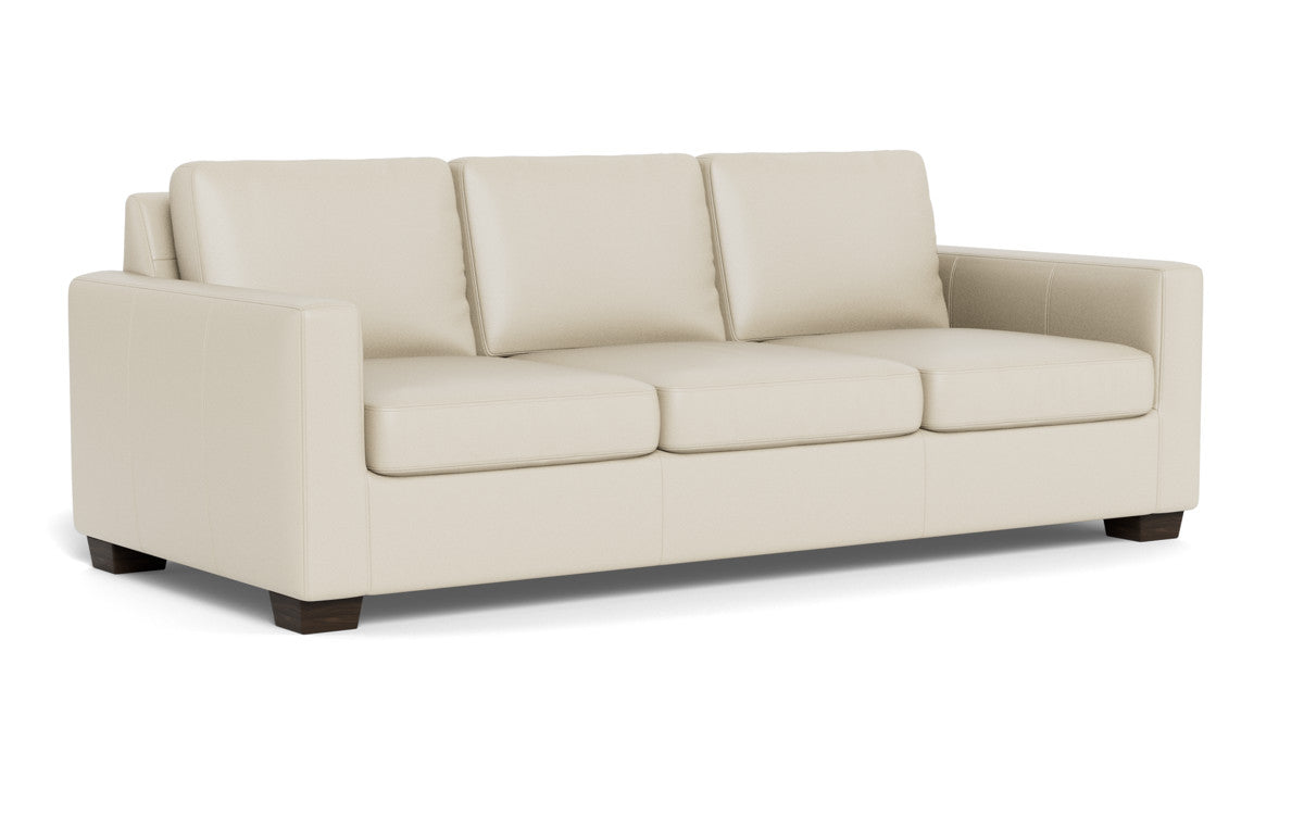 Track 87" Leather Queen Sleeper Sofa - Tribeca Cream
