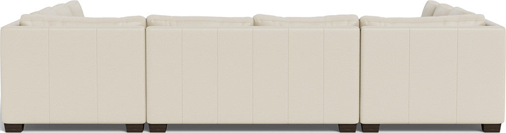 Track 141" Leather Corner Sofa Sleeper U Sectional - Tribeca Cream