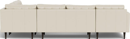 Wallace 130" Leather Corner Sectionals w. Left Chaise - Tribeca Cream