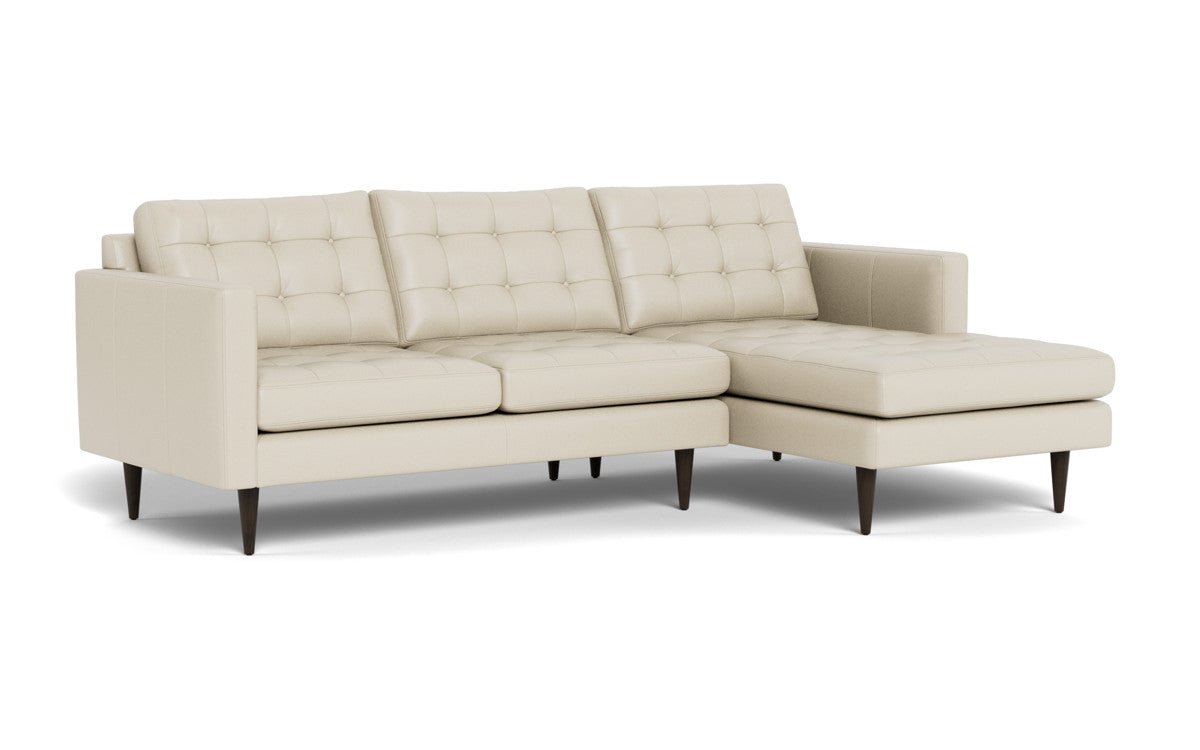 Wallace 98" Leather Right Chaise Sectional - Tribeca Cream