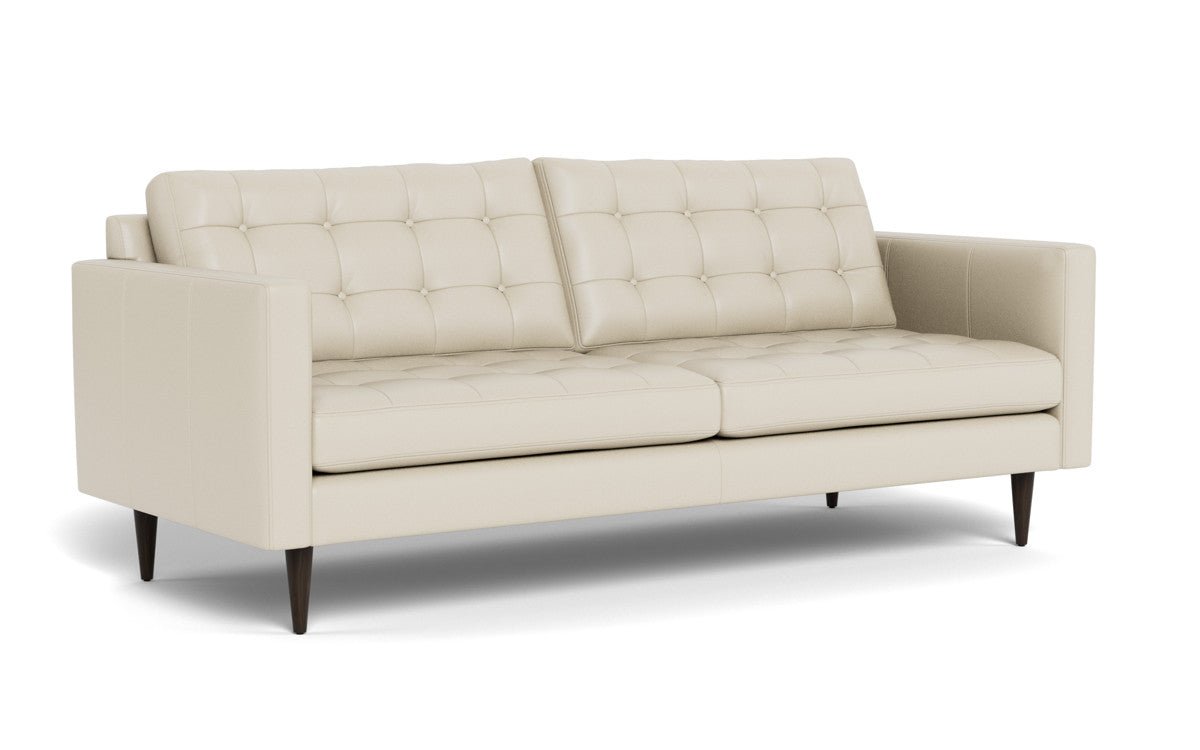Wallace 85" Leather Sofa - Tribeca Cream