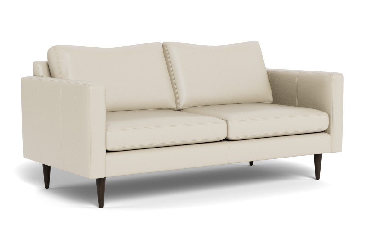 Wallace 74" Leather Untufted Apartment Sofa - Tribeca Cream