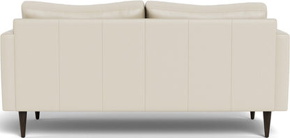 Wallace 74" Leather Untufted Apartment Sofa - Tribeca Cream