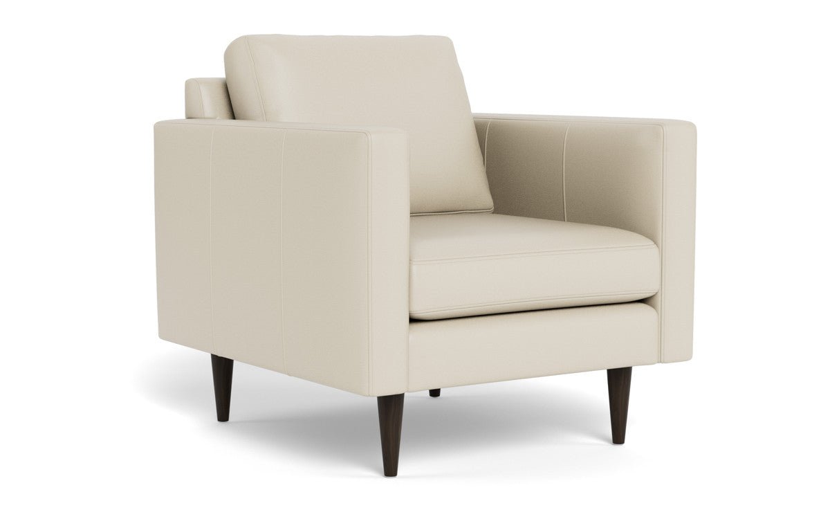 Wallace 34" Leather Untufted Arm Chair - Tribeca Cream