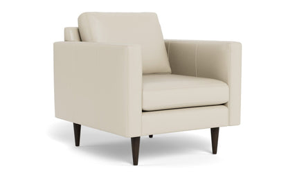 Wallace 34" Leather Untufted Arm Chair - Tribeca Cream