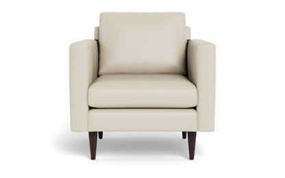 Wallace 34" Leather Untufted Arm Chair - Tribeca Cream