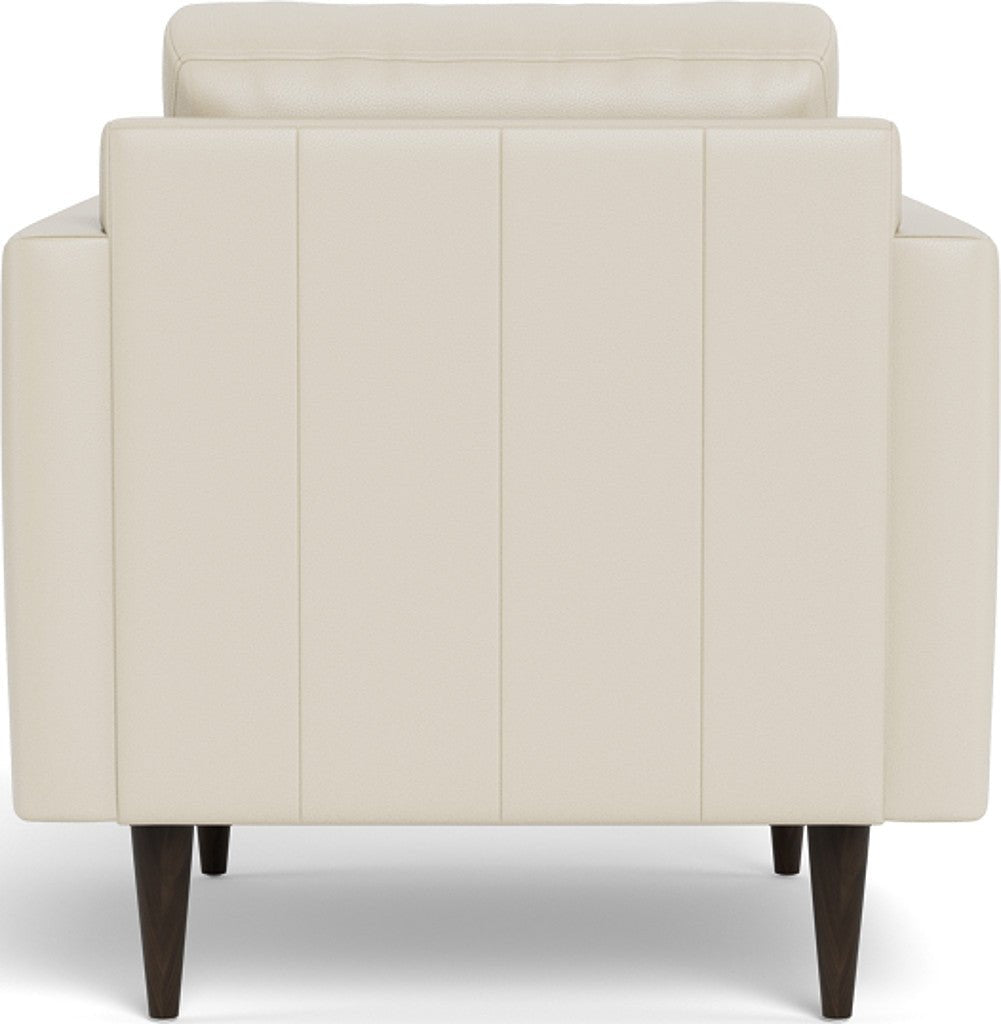 Wallace 34" Leather Untufted Arm Chair - Tribeca Cream