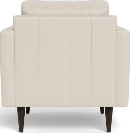Wallace 34" Leather Untufted Arm Chair - Tribeca Cream