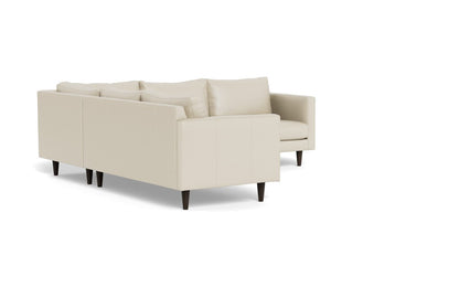 Wallace 102" Leather Untufted Corner Sectional - Tribeca Cream