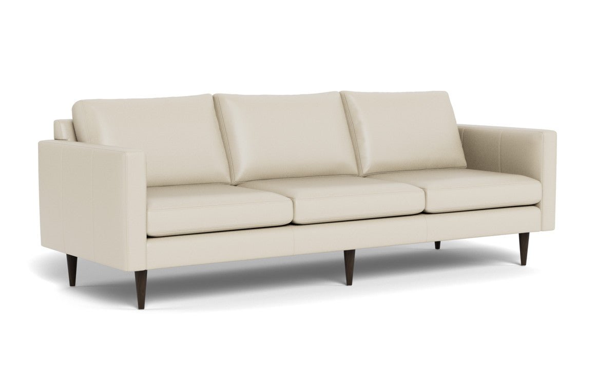 Wallace 98" Leather Untufted Estate Sofa - Tribeca Cream