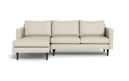Wallace 98" Leather Untufted Left Chaise Sectional - Tribeca Cream