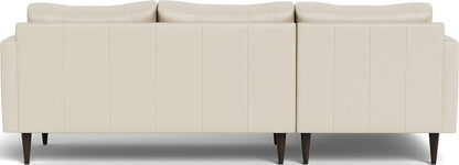 Wallace 98" Leather Untufted Left Chaise Sectional - Tribeca Cream