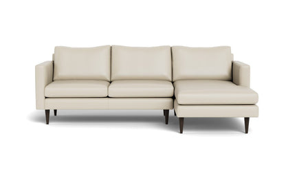 Wallace 98" Leather Untufted Right Chaise Sectional - Tribeca Cream