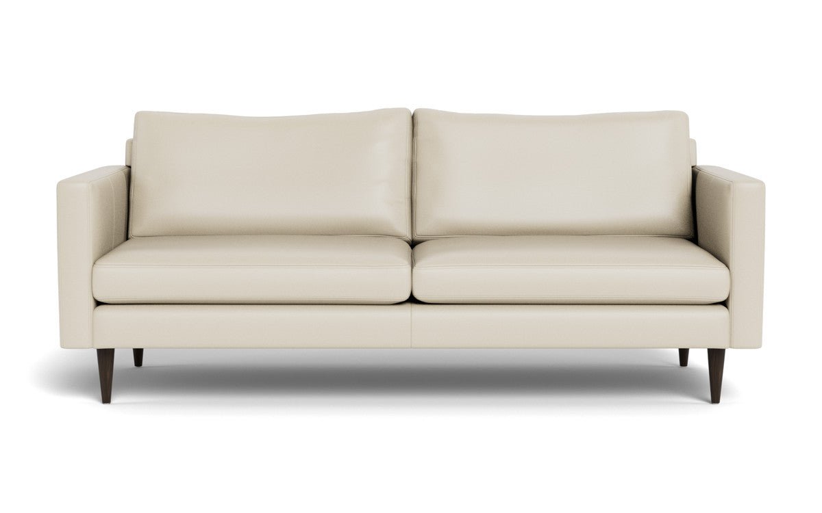 Wallace 85" Leather Untufted Sofa - Tribeca Cream