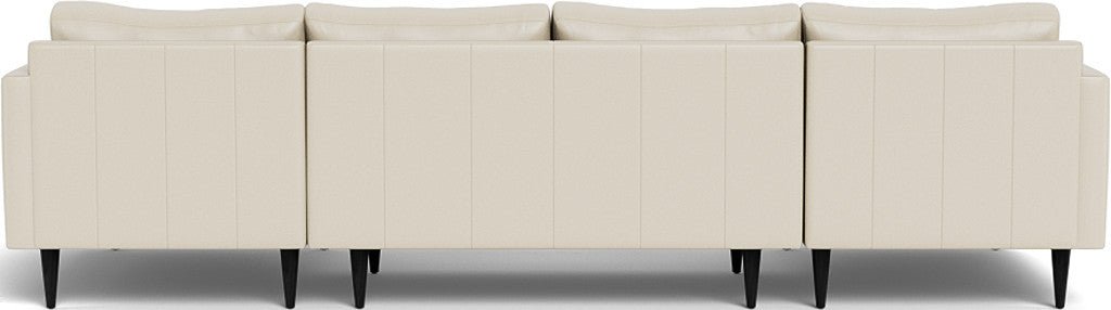 Wallace 126" Leather Untufted Double Chaise U Sectional - Tribeca Cream