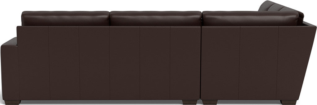 Mas Mesa 127" Deep Leather Corner Sectional - Tribeca Espresso