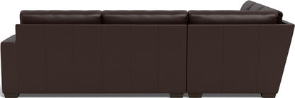 Mas Mesa 127" Deep Leather Corner Sectional - Tribeca Espresso