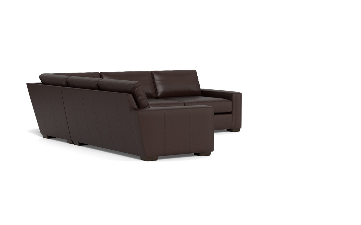 Mas Mesa 127" Deep Leather Corner Sectional - Tribeca Espresso