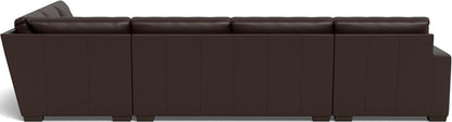 Mas Mesa 162" Deep Leather Corner Sectionals w. Left Chaise - Tribeca Espresso