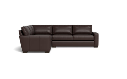 Mesa 121" Leather Corner Sectional - Tribeca Espresso