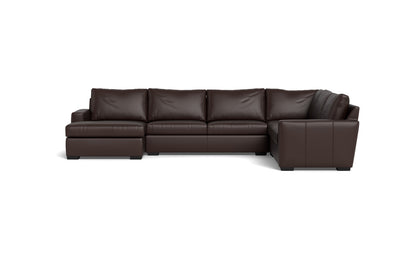 Mesa 156" Leather Corner Sectionals w. Left Chaise - Tribeca Espresso