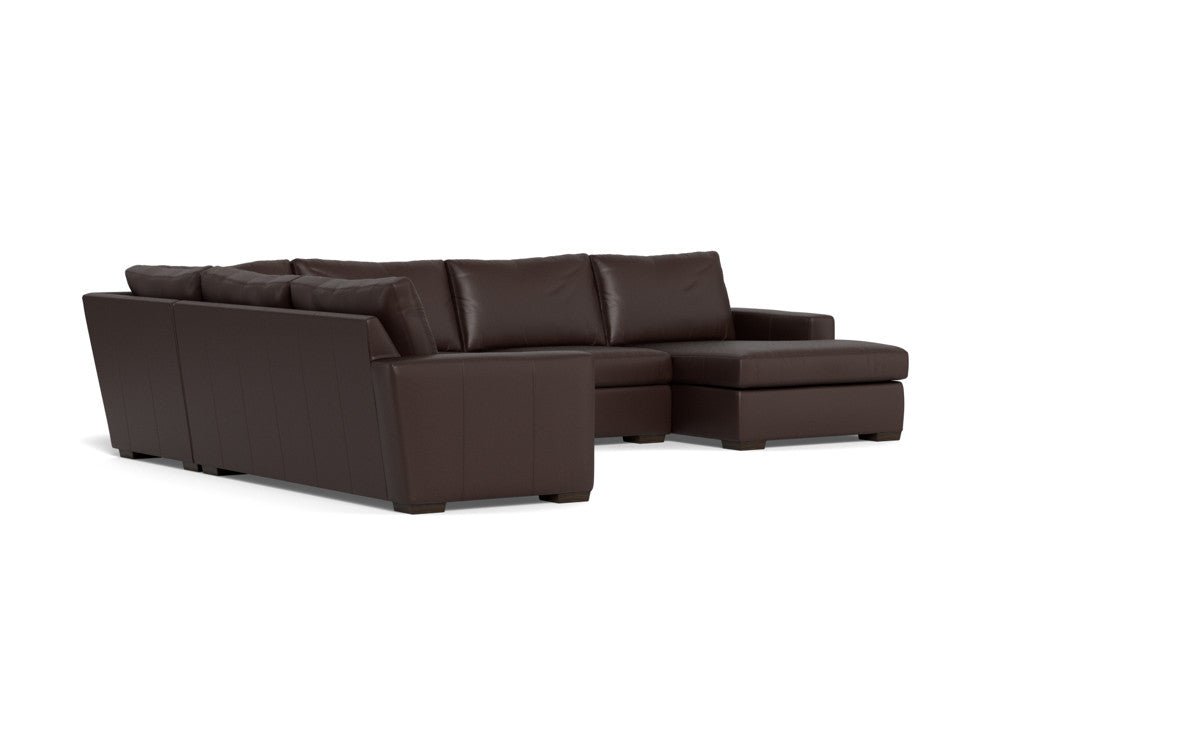 Mas Mesa 162" Deep Leather Corner Sectionals w. Right Chaise - Tribeca Espresso