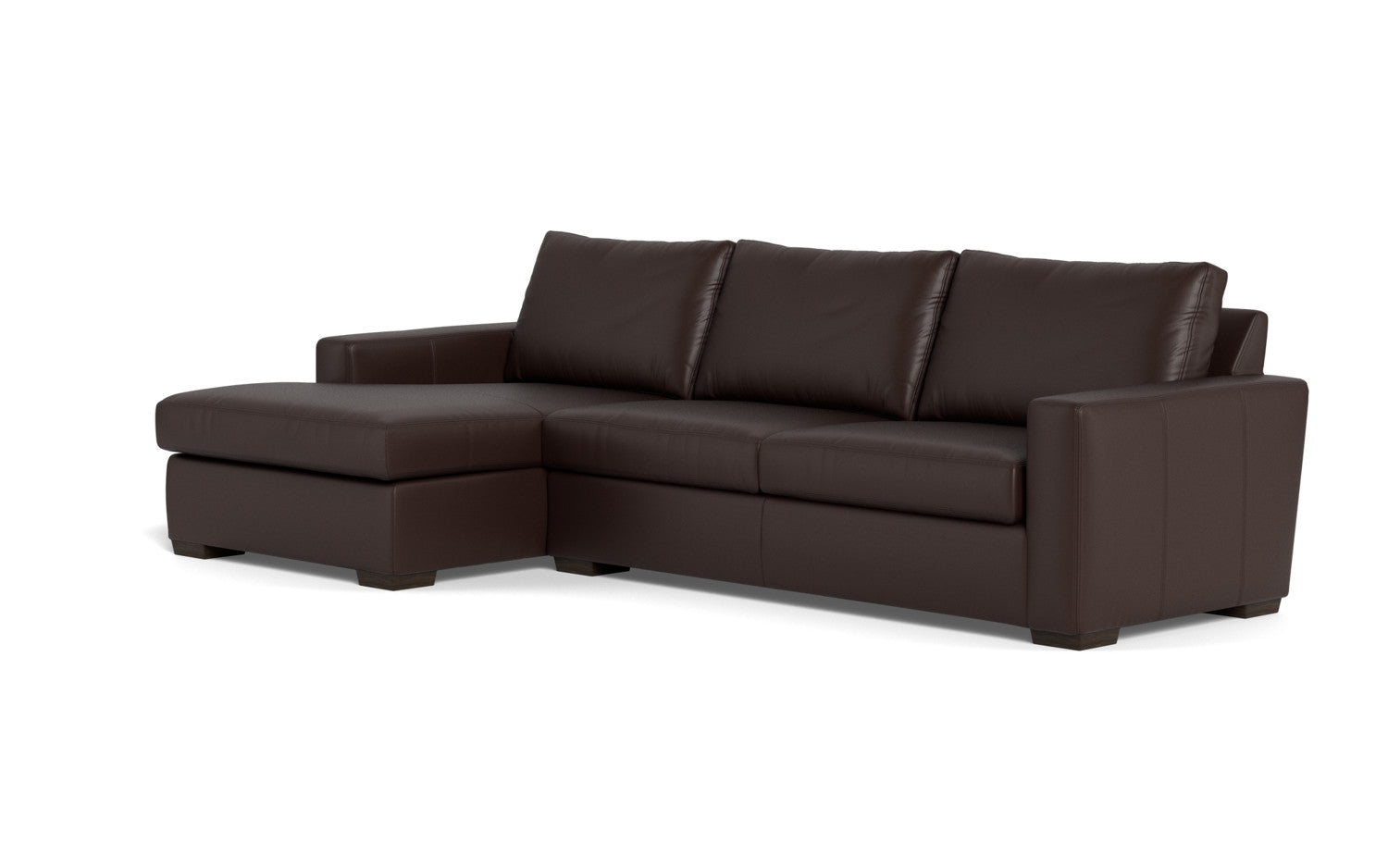Mesa 123" Leather Left Chaise Sectional - Tribeca Espresso