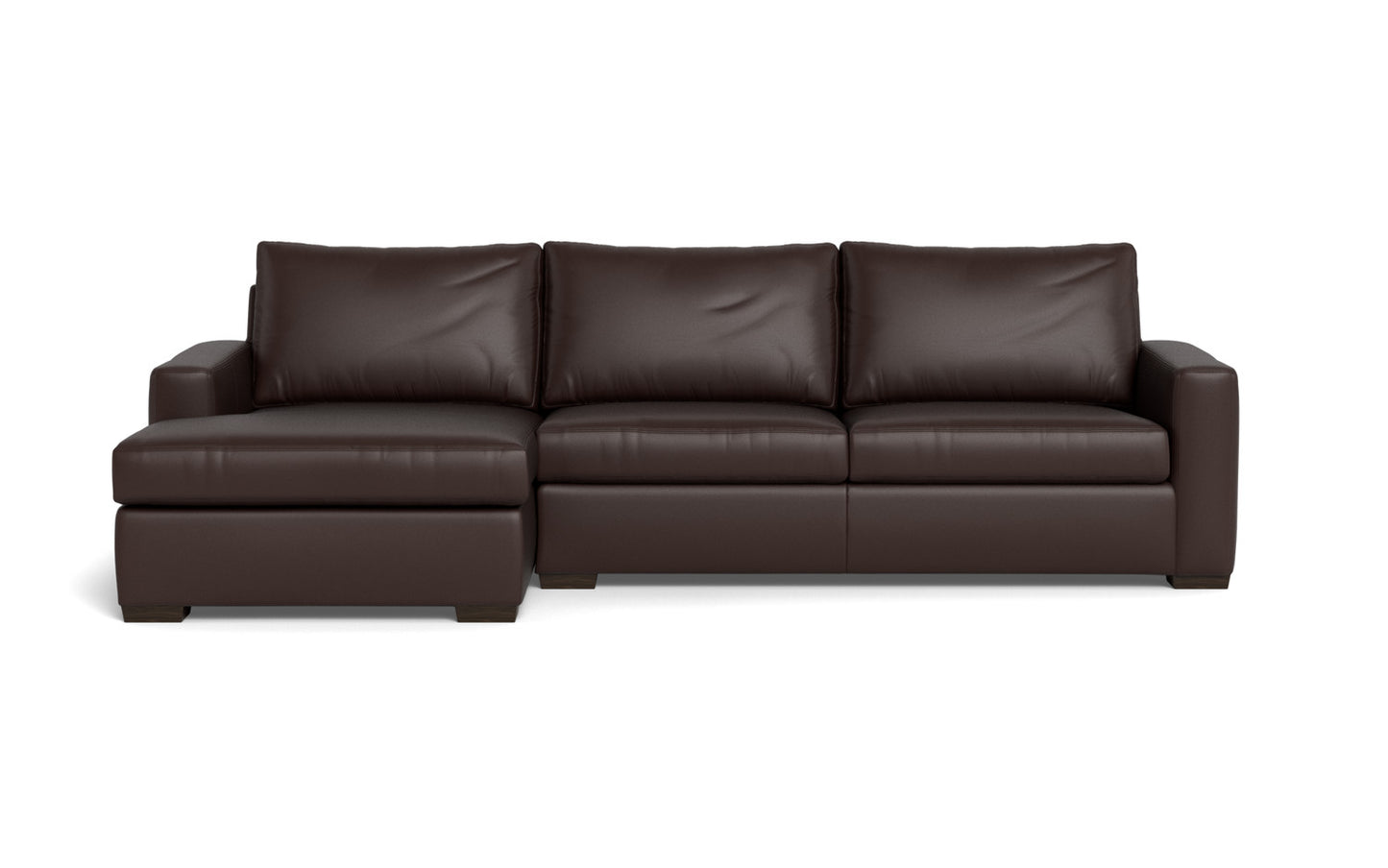 Mesa 123" Leather Left Chaise Sectional - Tribeca Espresso